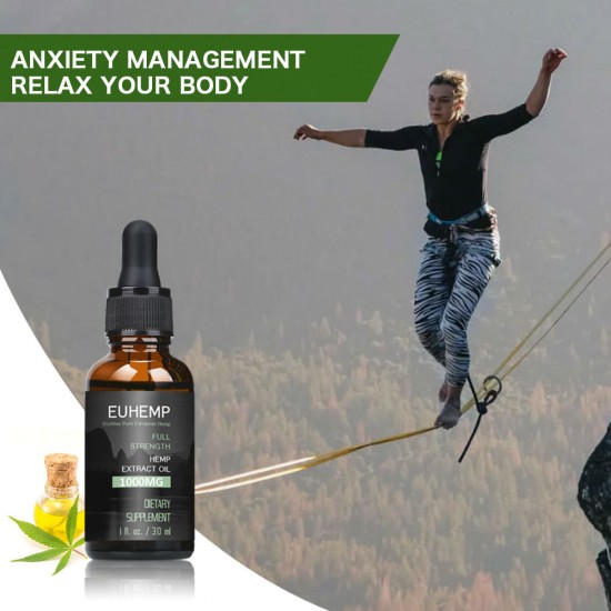 Hemp Oil Drops 1000MG, Full Strength,30ML - EUHEMP Oil Hemp Oil Drops 1000MG, Full Strength,30ML - EUHEMP Oil