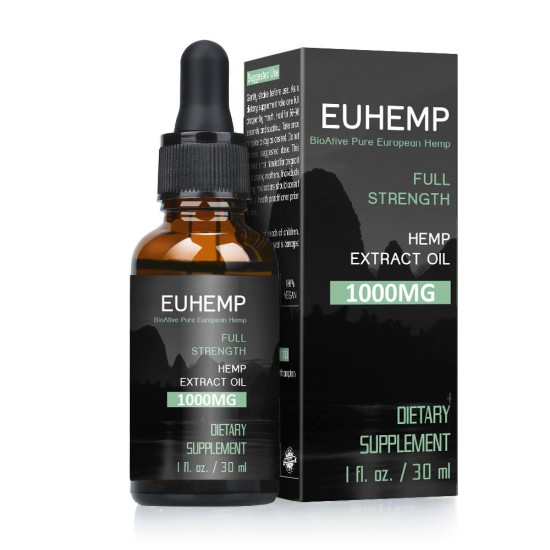 Hemp Oil Drops 1000MG, Full Strength,30ML - EUHEMP Oil Hemp Oil Drops 1000MG, Full Strength,30ML - EUHEMP Oil