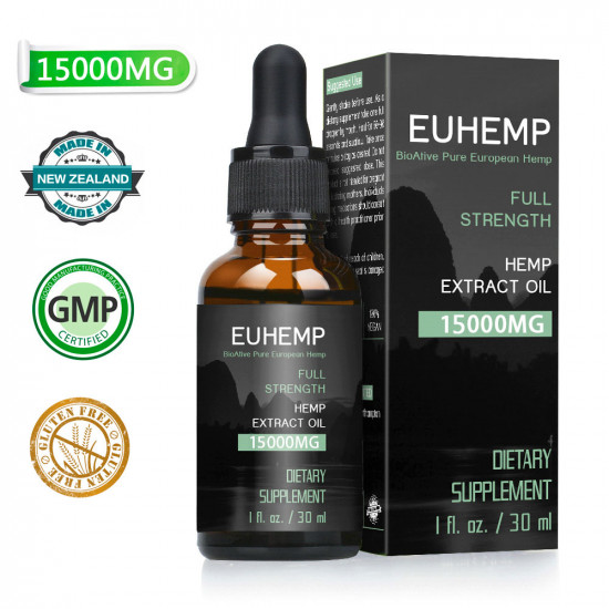 Huile de chanvre gouttes 15000MG, pleine résistance, 30ML - EUHEMP Oil