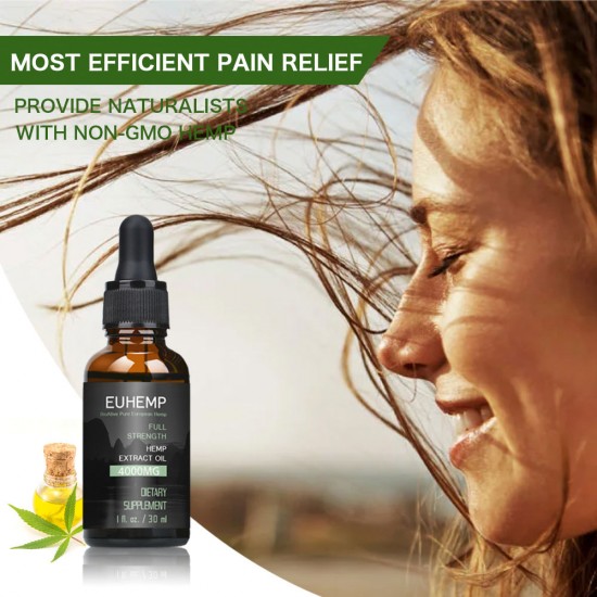 EUHEMP Hemp Oil Drops 4000MG, Non-GMO, No Fillers, 30ML