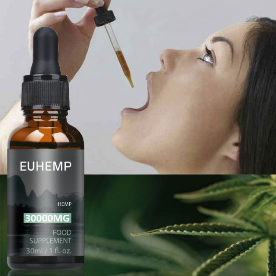 Huile de chanvre gouttes 30000MG, pleine résistance, 30ML - EUHEMP Oil