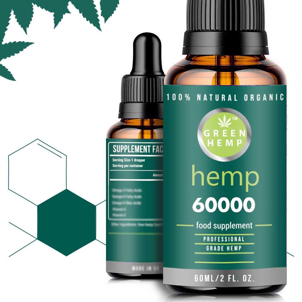 Buy GreenFarm Hemp Oil Drops, High Strength Hemp Extract(60000 mg)