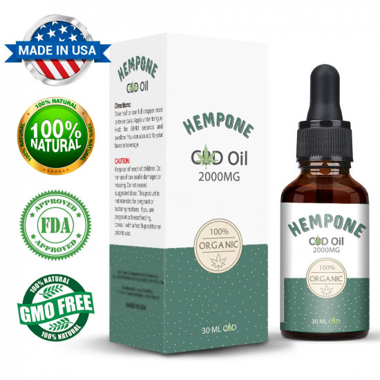 HEMPONE 2000mg Estratto di ampio spettro Olio di canapa CBG (D) 30 ml, Estratto di canapa ad alta resistenza, Made in USA