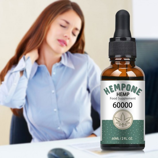 HEMPONE 60000mg Aceite de Cáñamo 60ml, Extracto de Cáñamo de alta potencia, Hecho en USA