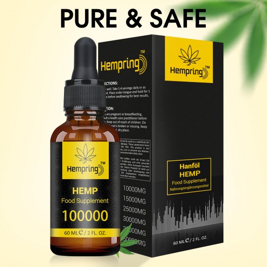 Hempring Broad Spectrum Hemp Extract 80000mg/ 100000mg, Natural CO2 Extracted-100% Organic - Made in USA