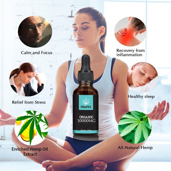 HEMPXZ 83% 50000mg 60ml, extrait de chanvre à large spectre, huile de chanvre naturelle pour humeur et stress - Fabriqué aux États-Unis