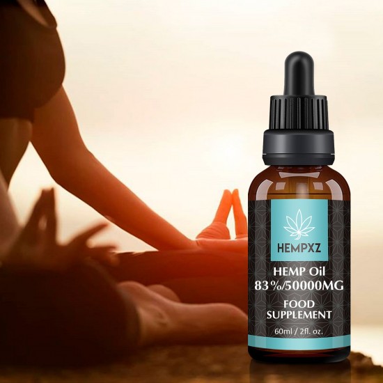 HEMPXZ Huile de Chanvre en Gouttes, 50000mg 83% 60ml, Made in USA