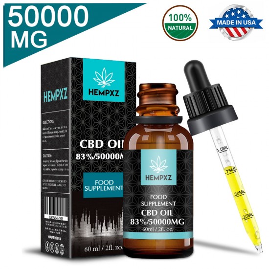 HEMPXZ C-B-D Oil Drops, 50000mg 83% 60ml, Made in USA HEMPXZ C-B-D Oil Drops, 50000mg 83% 60ml, Made in USA
