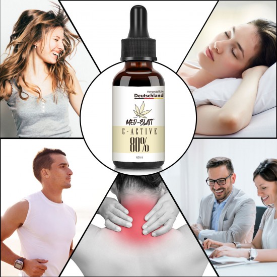 MED-BLATT Estratto di ampio spettro Olio di canapa 60ml, Estratto di canapa ad alta resistenza, 80% Made in Germania MED-BLATT Estratto di ampio spettro Olio di canapa 60ml, Estratto di canapa ad alta resistenza, 80% Made in Germania