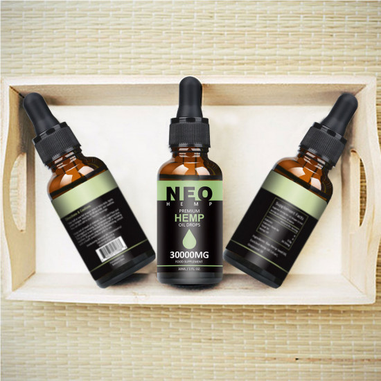 NEOHEMP Original aceite de cáñamo gotas 30000mg 30ml, Vegano &Vegetariano Amistoso