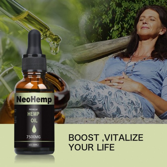 Gocce di olio di canapa NeoHemp 7500mg 30ml, aiutano a ridurre lo stress, l'ansia e il dolore (7500mg)