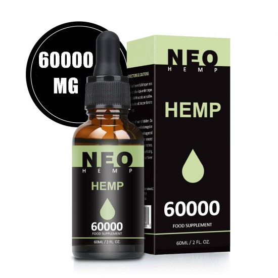 NeoHemp L'huile de Chanvre Gouttes 50000mg / 60000mg 60, Aide à Réduire le Stress, l’anxiété et la Douleur (50000mg,60000mg )