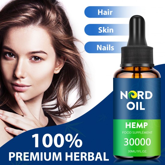 Nord Oil hemp oil Drops,  30000 mg 90% 30ml, New formula
