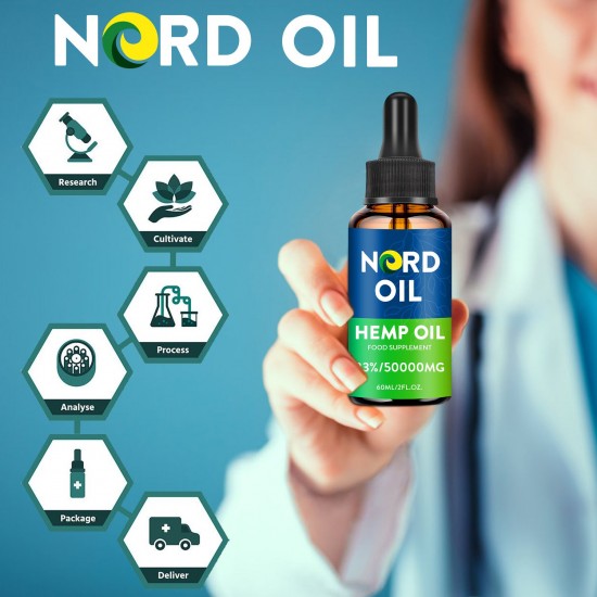 Nord Oil Gocce di Olio di Canapa 50000mg – Formula di CBD Biologica per Stress e Sonno | Prodotto negli USA Nord Oil Gocce di Olio di Canapa 50000mg – Formula di CBD Biologica per Stress e Sonno | Prodotto negli USA