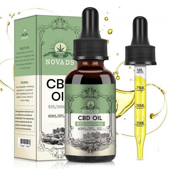 Novads C-B-D oil Drops, 50000mg 83% 60ml, 2021 New formula Novads C-B-D oil Drops, 50000mg 83% 60ml, 2021 New formula