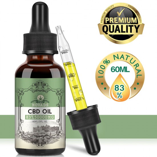 Novads C-B-D oil Drops, 50000mg 83% 60ml, 2021 New formula Novads C-B-D oil Drops, 50000mg 83% 60ml, 2021 New formula