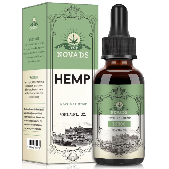 Novads Hemp oil Drops, 15000mg 30ml, EXP: May. 2023