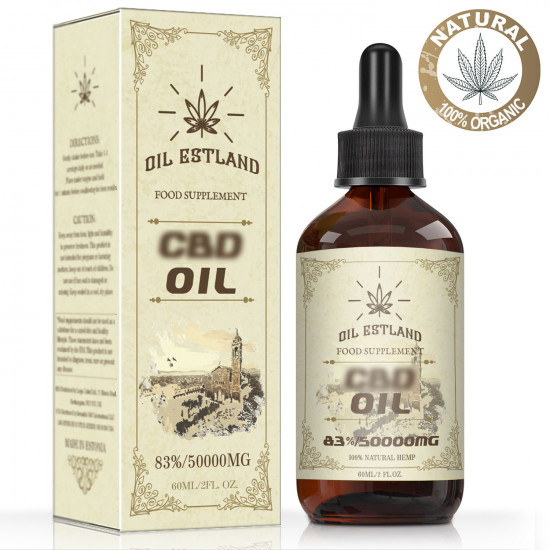 Oil Estland C-B-D oil Drops, 50000mg 83% 60ml, New Formula Oil Estland C-B-D oil Drops, 50000mg 83% 60ml, New Formula