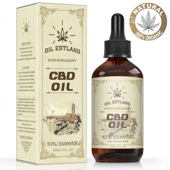 Oil Estland C-B-D Gocce di Olio, 25000mg 83% 30ml, Nuova Formula Oil Estland C-B-D Gocce di Olio, 25000mg 83% 30ml, Nuova Formula