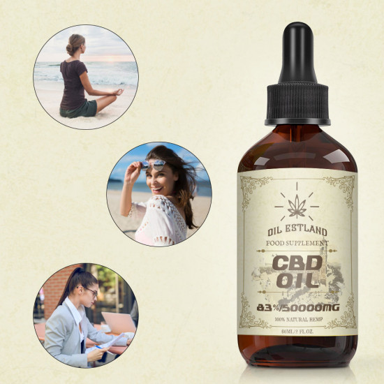Oil Estland C-B-D oil Drops, 50000mg 83% 60ml, New Formula Oil Estland C-B-D oil Drops, 50000mg 83% 60ml, New Formula