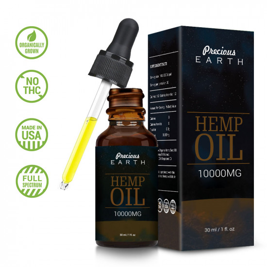 Precious Earth 25000mg 30ml, Broad Spectrum Hemp Oil Extract, Premium Organic Extracts, Made in USA