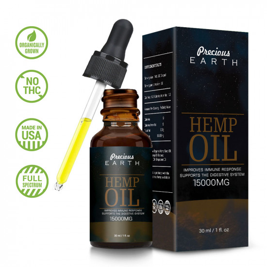 Precious Earth 15000mg, Broad Spectrum Hemp Oil Extract, Premium Organic Extracts, Made in USA Precious Earth 15000mg, Broad Spectrum Hemp Oil Extract, Premium Organic Extracts, Made in USA