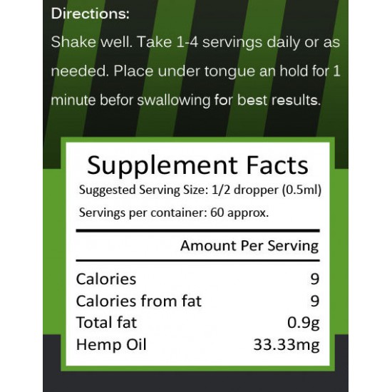 Hemp Oil Drops, Vegan & Vegetarian 1000mg, 30ml - ProtoHemp Oil