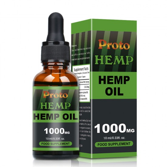 Gouttes d'huile de chanvre, végétalien et végétarien 1000mg 10 ml - ProtoHemp Oil