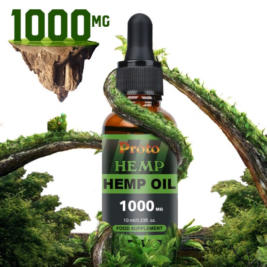 Gouttes d'huile de chanvre, végétalien et végétarien 1000mg 10 ml - ProtoHemp Oil