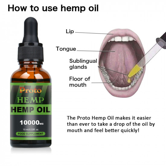 Hemp Oil Drops, Vegan & Vegetarian 10000mg, 10ml - ProtoHemp Oil Hemp Oil Drops, Vegan & Vegetarian 10000mg, 10ml - ProtoHemp Oil