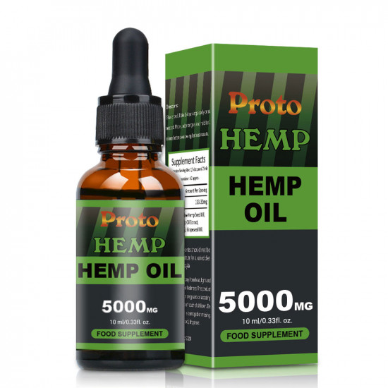 Proto Hemp Oil Drops, Vegan & Vegetarian 5000mg, 10ml