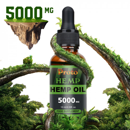 Gocce di olio di canapa, vegane e vegetariane 5000mg, 10 ml - Proto olio di canapa