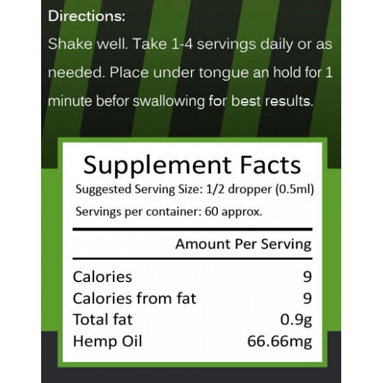 Gocce di olio di canapa ProtoHemp, 2000mg ad alta resistenza 30ml