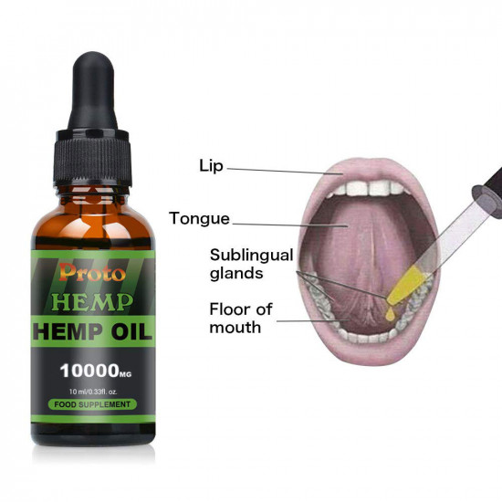 Proto Hemp Oil Drops, 10000mg 30ml 33%, Vegan & Vegetarian