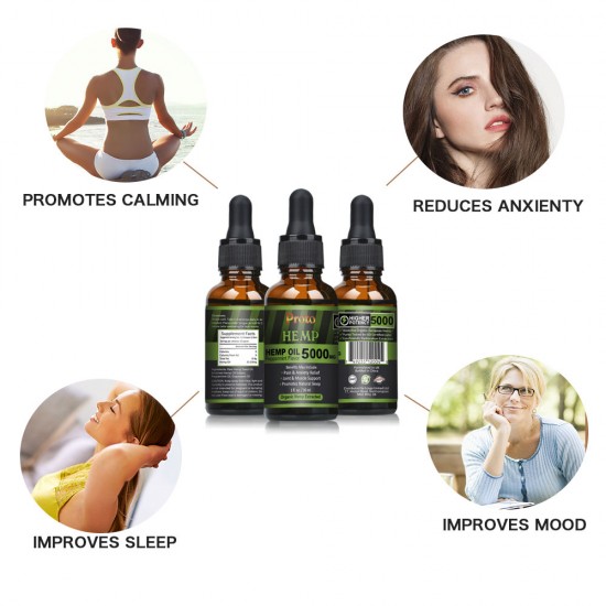 ProtoHemp Broad Spectrum Hemp Oil Drops, 5000mg, Pure and Natural, 30ml ProtoHemp Broad Spectrum Hemp Oil Drops, 5000mg, Pure and Natural, 30ml