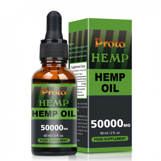 ProtoHemp Huile de Chanvre en Gouttes, 50000mg /80000mg/100000mg, CO2 Extrait, 60ml