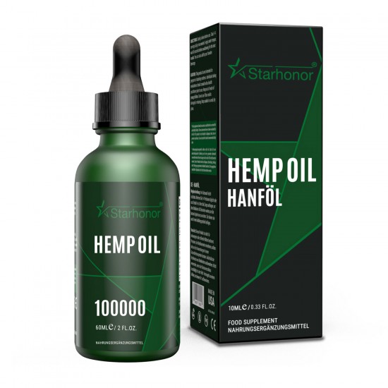 Starhonor Hemp Oil 100000mg 60ml, estratto di canapa ad alta resistenza, prodotto in USA