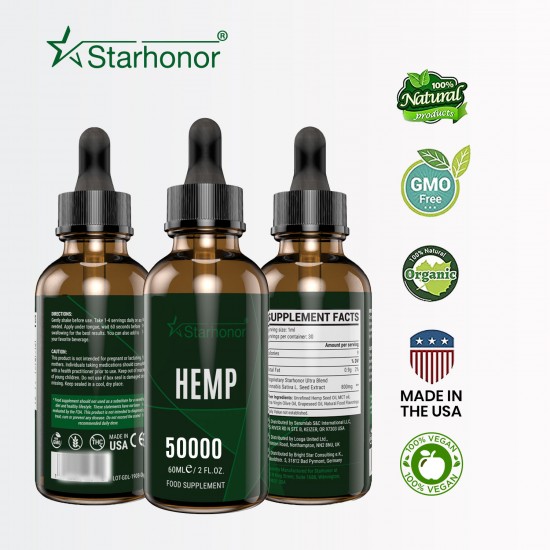 Starhonor Hemp Oil 50000mg/60000mg/80000mg/100000mg 60ml, High Strength Hemp Extract, Made in USA Starhonor Hemp Oil 50000mg/60000mg/80000mg/100000mg 60ml, High Strength Hemp Extract, Made in USA