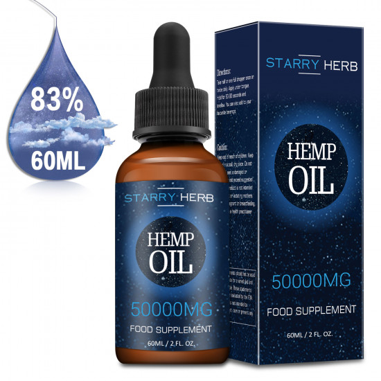 Starry Herb Hemp oil Drops 50000mg 60ml 83%, Made in USA