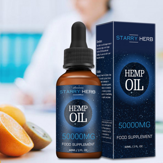 Starry Herb Hanföl Tropfen 50000mg 83% 60ml, Hergestellt in den USA