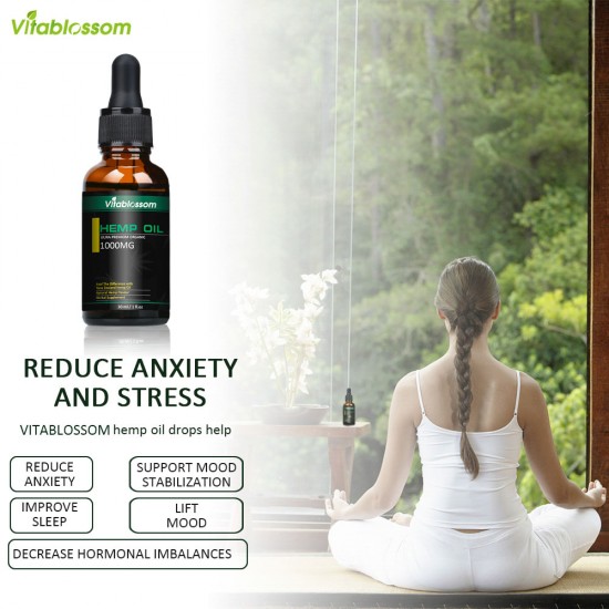 Vitablossom Hemp Oil Drops, Broad Spectrum Extract Hemp Oil 1000mg Vitablossom Hemp Oil Drops, Broad Spectrum Extract Hemp Oil 1000mg