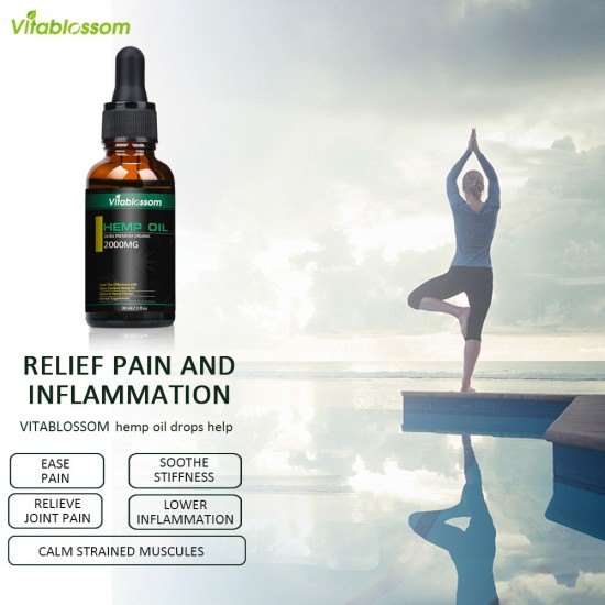 Vitablossom Hemp Oil Drops, Great for Anxiety Pain (2000mg) Vitablossom Hemp Oil Drops, Great for Anxiety Pain (2000mg)