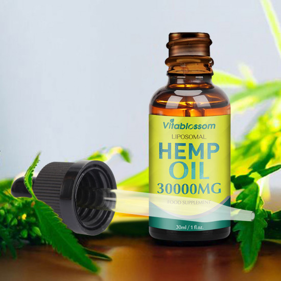 Vitablossom Liposomal Hemp Oil, 30000mg 90% 30ml, EXP: 1/1/2021 Vitablossom Liposomal Hemp Oil, 30000mg 90% 30ml, EXP: 1/1/2021