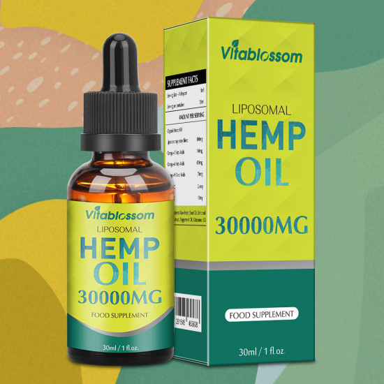 Vitablossom Liposomal Hemp Oil, 30000mg/30ml, EXP: Oct. 2022