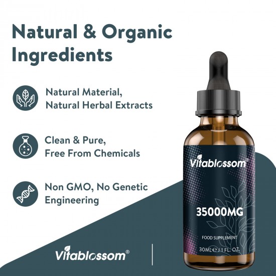 Vitablossom Hemp Oil Drops, 25000mg/ 30000mg/ 35000mg 30ml, New formula