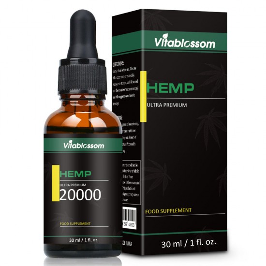 Vitablossom Hemp Oil Drops, 20000mg 30ml, Buy one get one free (2Pcs)