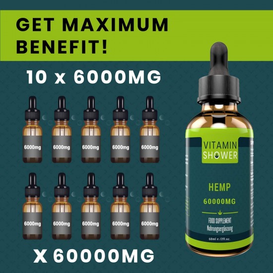 Vitamin Shower Broad Spectrum Hemp Oil Drops, High Strength Hemp Extract(60000 mg) Vitamin Shower Broad Spectrum Hemp Oil Drops, High Strength Hemp Extract(60000 mg)