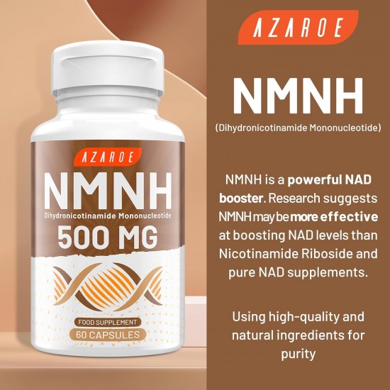 Azaroe NMNH 500mg – High-Potency NAD+ Supplement | Advanced Alternative Formula