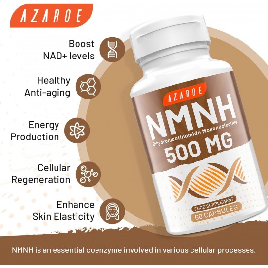 Azaroe NMNH 500mg – High-Potency NAD+ Supplement | Advanced Alternative Formula