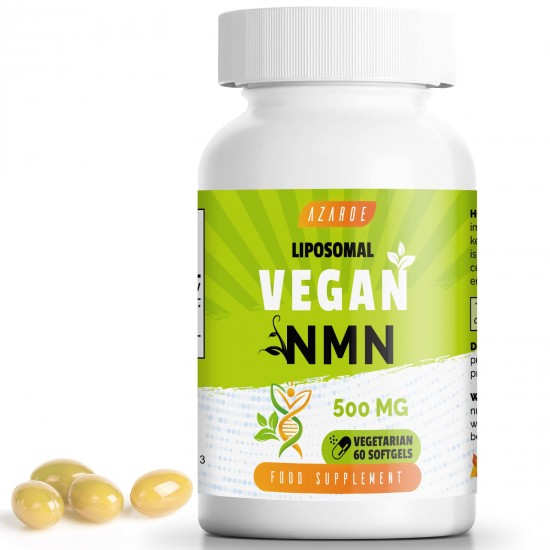 Azaroe Lipsomal Vegan NMN 500mg 60 Kapseln, Vegane Formel